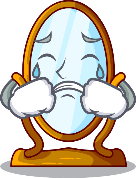 哭泣的卡通大古董镜框图片下载