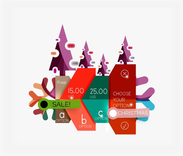 纸圣诞贺卡横幅与文字图片下载