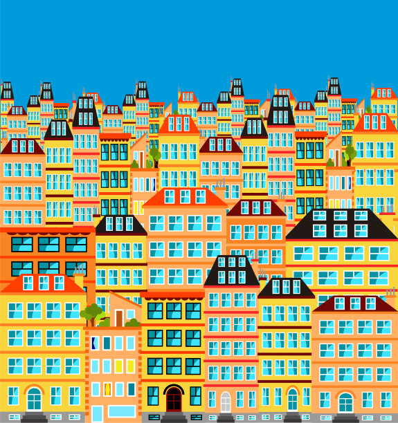 一组古老的欧式建筑组成了一个城市图片下载