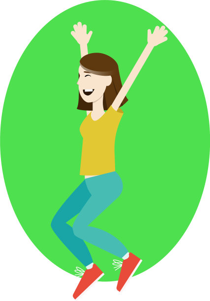 快乐的女孩兴奋地跳了起来图片下载