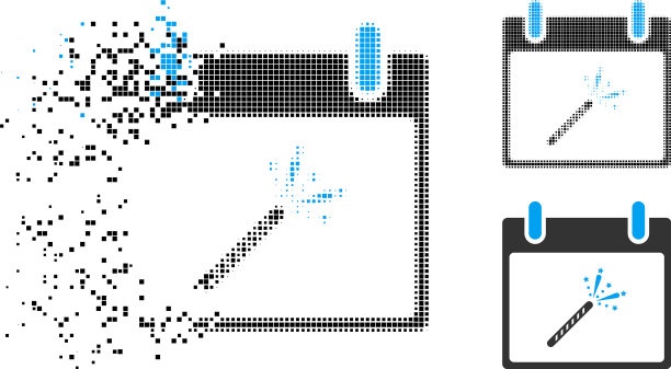 尘埃点缀的半色调烟花日历图片下载