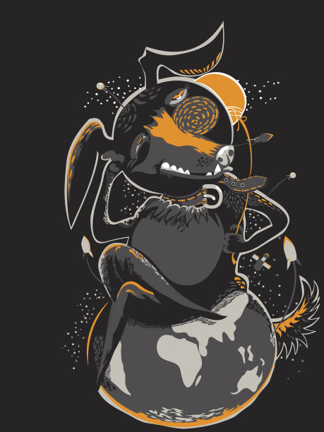 黑色背景上的狗是一年的象征图片下载