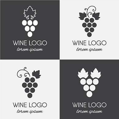 葡萄标志套装图片下载
