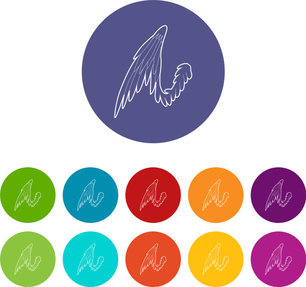 鸟翅膀图标轮廓风格图片下载