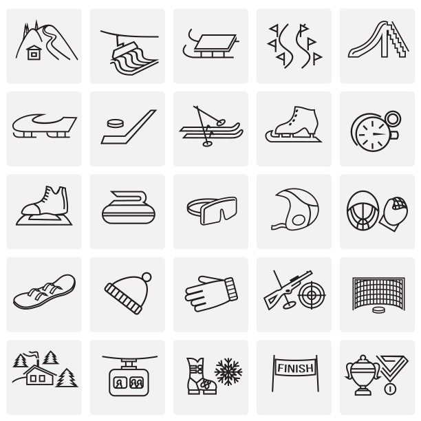 冬季运动和娱乐的细线开始了图片下载