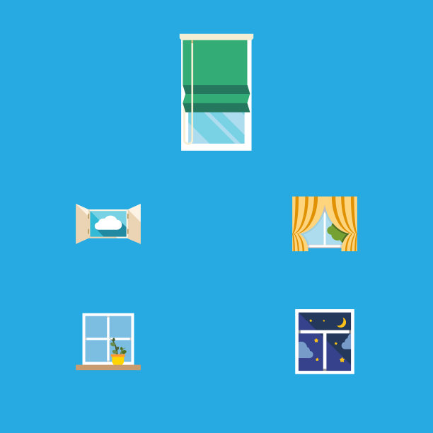 平面图标玻璃花盆玻璃框架套图片下载