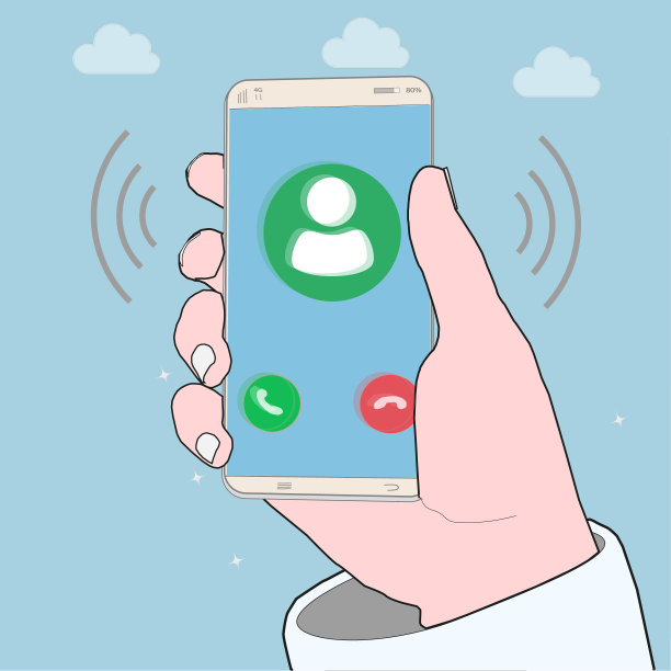 手机在他手中响起，振动并发出声音。照片里有来电。它象征着蜂窝网络、语音通信、个人和商务谈判。图片下载