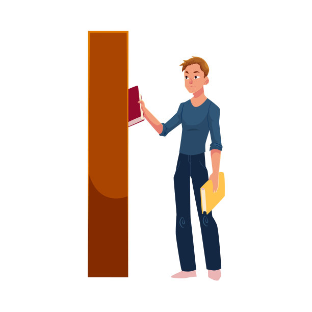 年轻人从书架上拿起一本书图片下载