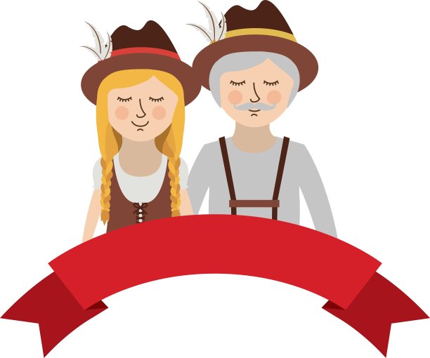 孤立的卡通啤酒节设计图片下载