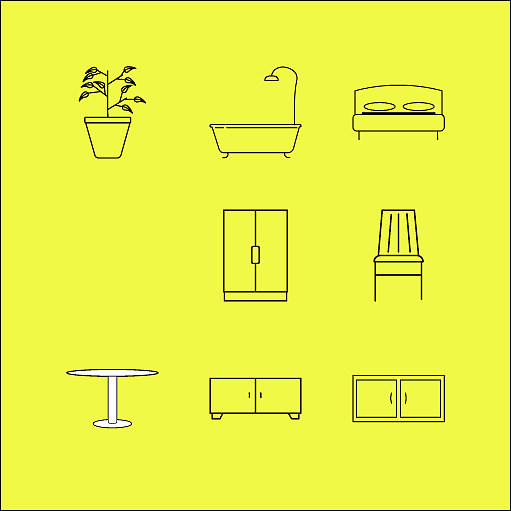 家具线性图标设置简单的轮廓图标图片下载