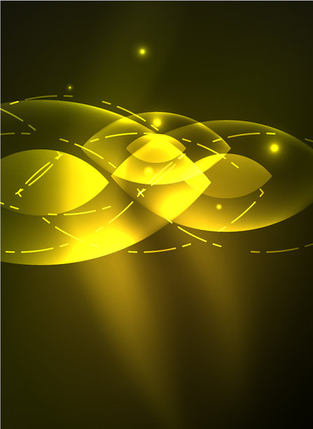 在黑暗的空间中发光的现代几何形状图片下载