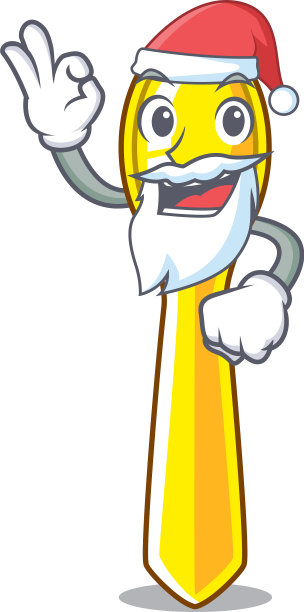 圣诞老人塑料厨房勺子孤立吉祥物图片下载