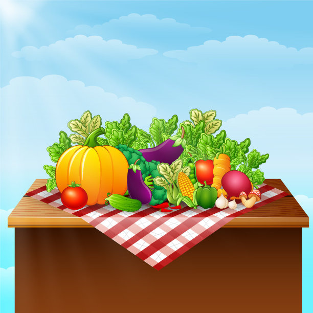桌上有新鲜的蔬菜图片下载