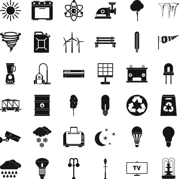 农业风车图标设置简单的风格图片下载