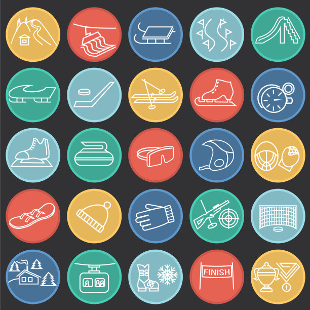 冬季运动和娱乐的细线开始了图片下载