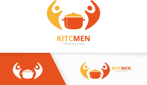 锅和人的标志组合厨房图片下载