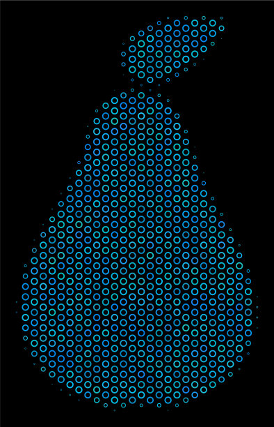 梨马赛克图标的半色调气泡图片下载