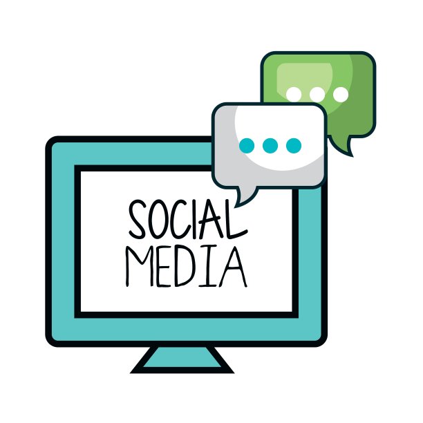 社交媒体概念平面图标图片下载