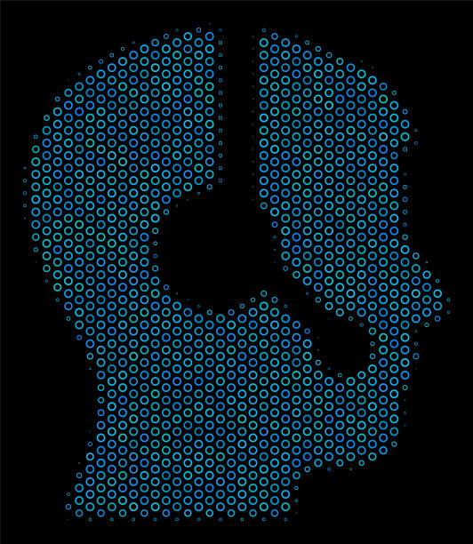 操作员拼贴图标的半色调圆圈图片下载