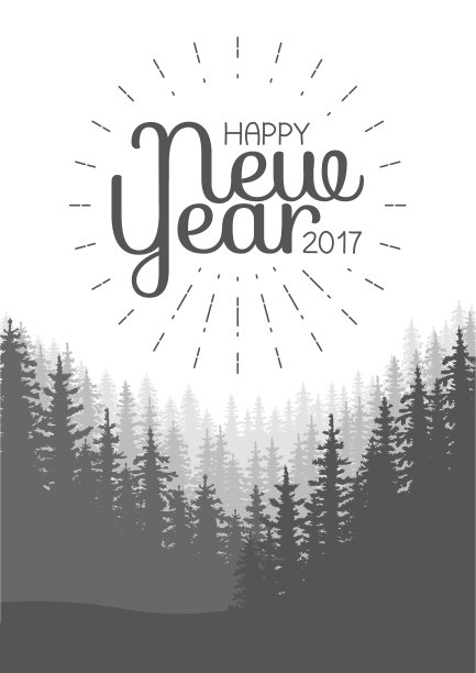 野生针叶林新年快乐图片下载