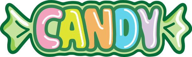 创意字母文字彩色糖果标志图片下载