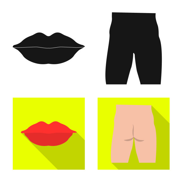 孤立对象的人和部分图标集图片下载