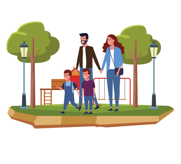 家人在公园图片下载