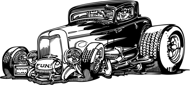 经典的复古热杆车图片下载