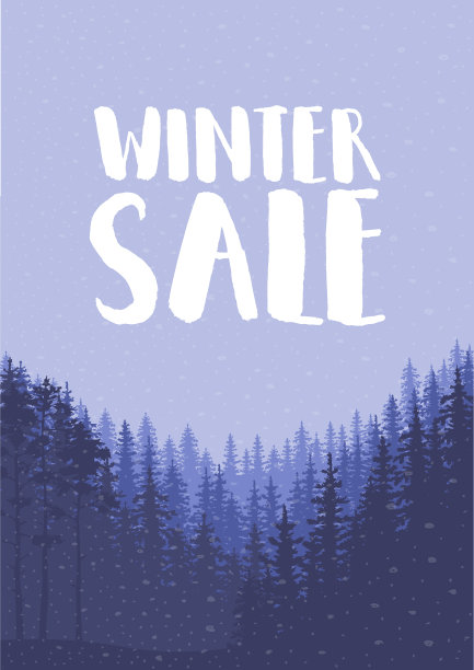 美丽的圣诞公寓上的冬季促销标语图片下载