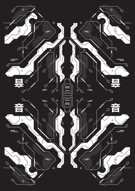 赛博朋克未来主义海报与日本风格图片下载