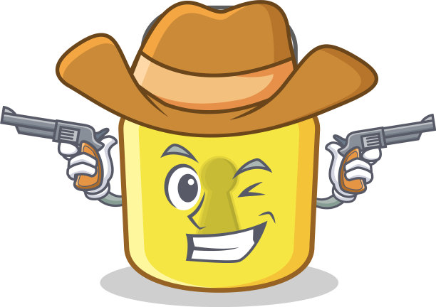 牛仔黄锁人物吉祥物图片下载