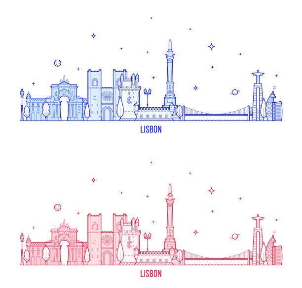 里斯本天际线葡萄牙城市建筑图片下载
