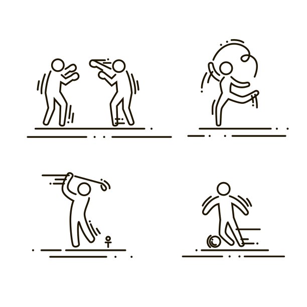 体育细线图标设置象形文字图片下载