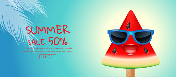 夏季促销卡通冰淇淋面布局图片下载