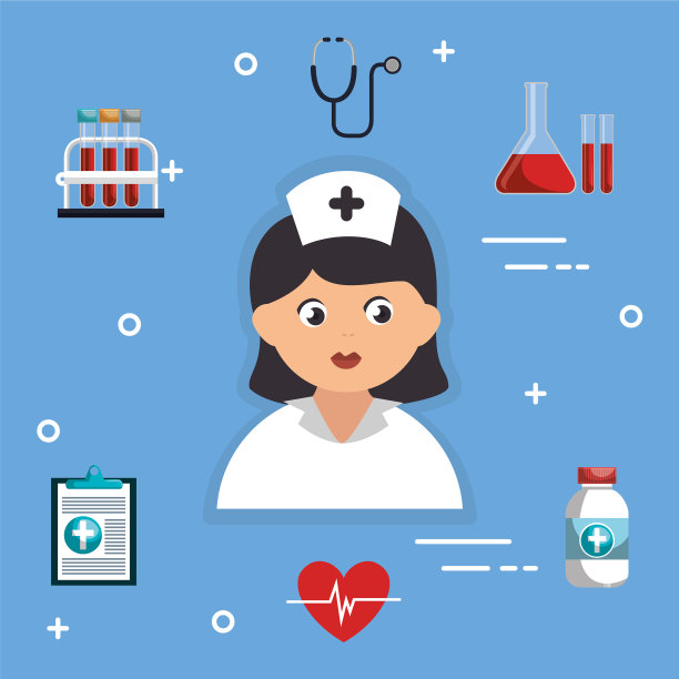 有医学图标的女医生图片下载