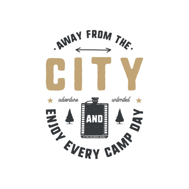 复古手绘旅行徽章和徽章远足图片下载