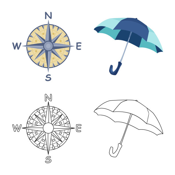 天气和气候符号集的设计图片下载