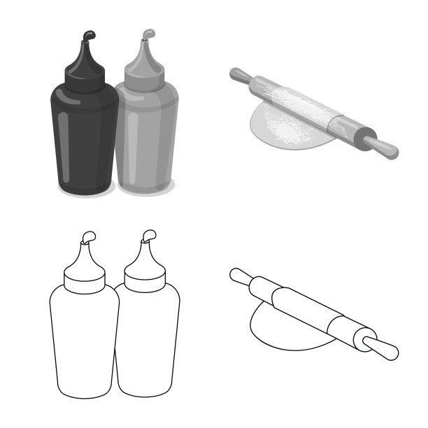 披萨和披萨食品标识的设计图片下载