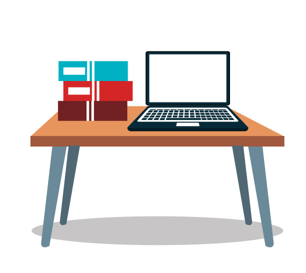 笔记本电脑桌书图标图片下载