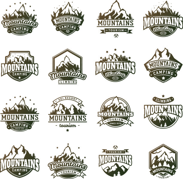 山地户外图标集图片下载