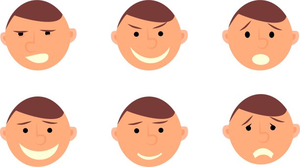 人类的情感男人的脸在白色的背景上图片下载