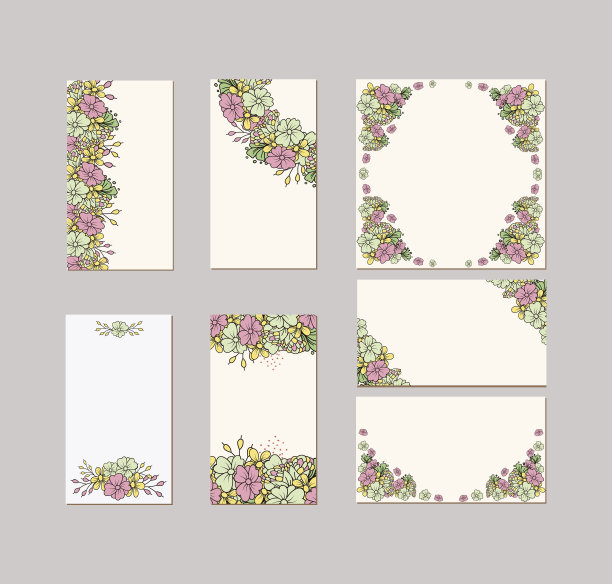 一套鲜花婚礼装饰概念艺术图片下载