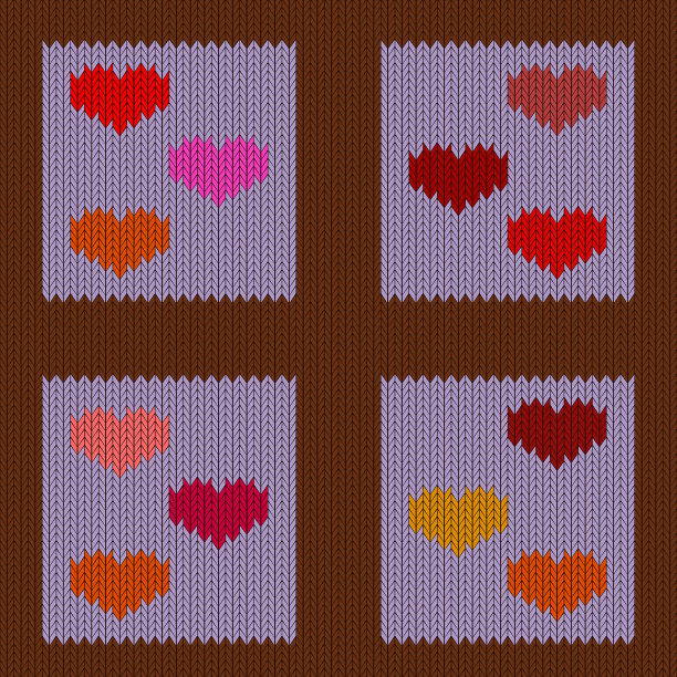 针织毛织无缝心形图案图片下载