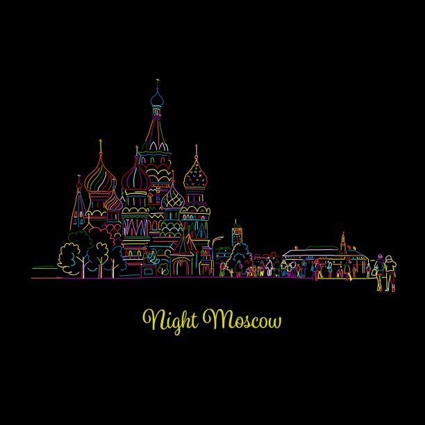 莫斯科红场之夜的效果图图片下载