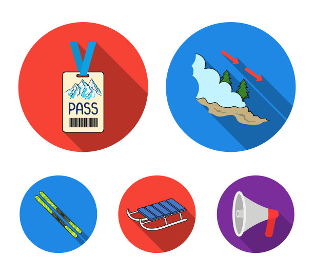 滑雪橇救生员徽章徽章雪崩滑雪图片下载