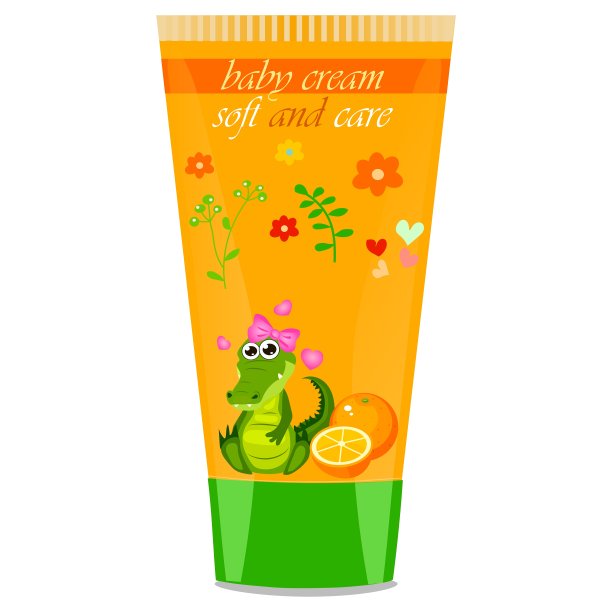 婴儿乳霜管与儿童设计图片下载