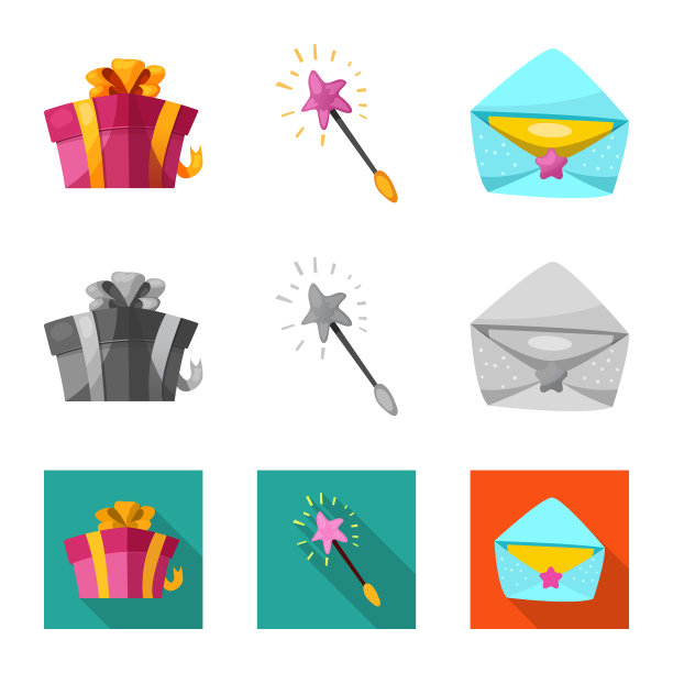 聚会和生日标志的孤立对象图片下载