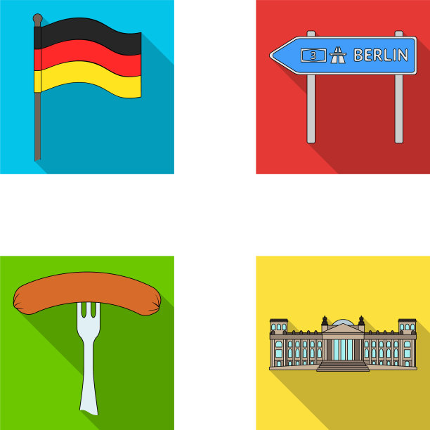 旗帜象征德国和其他网页图标的平图片下载