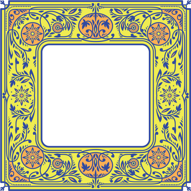 花卉方形框架白色空间的中心图片下载