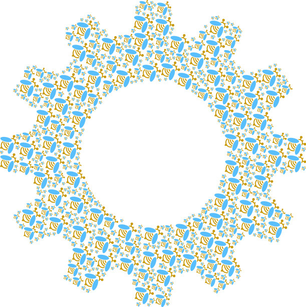 齿轮组成的蜜蜂图标图片下载